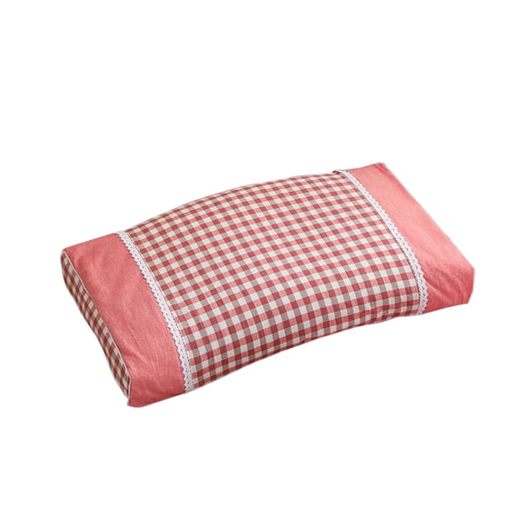 Zhourta Buckwheat Pillows for Bed Adult Cervical Pillow Organic Sobakawa Cooling Neck Support for All Sleepers Plaid Non Collapse Soft Support