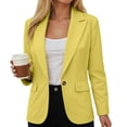 thumbnail image 5 of Rotm Office Clothes for Women Women's Work Office Blazer Stretch Lapel Collar Long Sleeve Jacket Suit Blazer Light Yellow,L, 5 of 5
