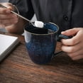 thumbnail image 7 of Vicrays Coffee Mug Set, 12 Ounce, Set of 6, Ceramic Mug for Men, Women, Unique Glazed Mugs with Handle for Coffee, Tea, Milk, Cocoa, Cereal (blue), 7 of 7