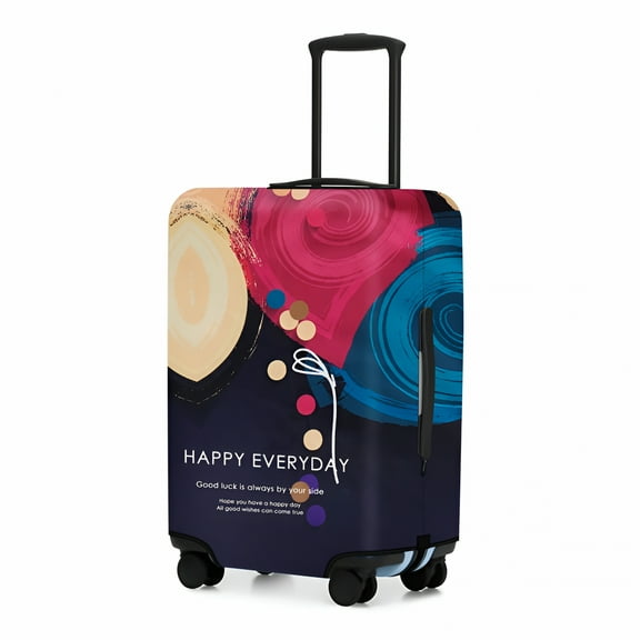GASTROPOD Luggage Covers for Suitcase Tsa Approved, Travel Suitcase Cover Protector Fits 26-28 Inch Luggage, Washable Baggage Covers (Happy Everyday)