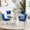 Table and 4 Blue Chairs, variant on Round Farmhouse Dining Table Set for 4, 47" Circle Black Wooden Kitchen Table with 4 Beige Velvet Upholstered Dining Chairs, Wooden Kitchen and Dining Room Table Set for Dining Room
