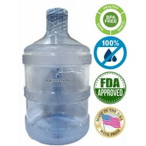 AquaNation BPA Free Reusable FDA Grade 1 Gallon 128oz Leak-Proof Hydration Plastic Drinking Water Jug Big Mouth Bottle Container with Handle Canteen for Gym Outdoor Hiking Camping & Travel (Clear)