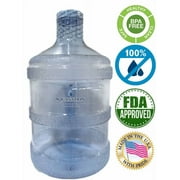 AquaNation BPA Free Reusable FDA Grade 1 Gallon 128oz Leak-Proof Hydration Plastic Drinking Water Jug Big Mouth Bottle Container with Handle Canteen for Gym Outdoor Hiking Camping & Travel (Clear)