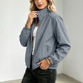thumbnail image 4 of LUVDA Womens Lightweight Jacket Full Zip Stand Collar Long Sleeve Casual Windbreaker with Zipper Pockets for Travel & Hiking, 4 of 7