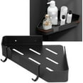 thumbnail image 2 of Shower Caddy  Corner Shower Caddy Bathroom Shelves, 23X32Cm Space Aluminum Shower Corner Shelf, Triangle Single Layer Storage Rack for Bathroom Hotel Toilet with 2Pcs Hooks, 2 of 5