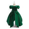 thumbnail image 4 of Ketyyh-chn99 Toddler Long Sleeve Velvet Dress with Tutu Skirt Knee Long Tulle Dresses for Fall Winter Party Christmas Dresses Green,120, 4 of 5