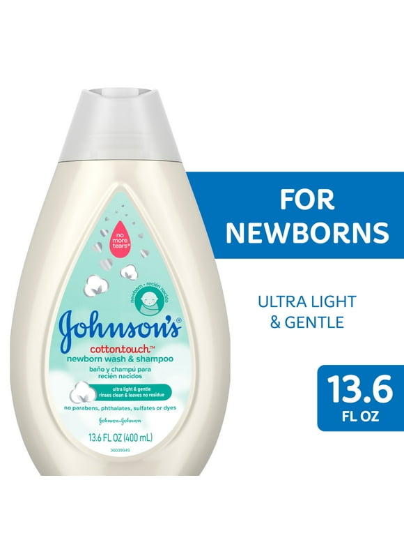 Johnson's CottonTouch Newborn Baby Shampoo and Body Wash, 13.6 oz