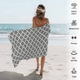 thumbnail image 5 of Grey White Geometric Beach Towels Blanket Soft&Absorbent Quick Dry Microfiber Minimalist Morocco Pattern Pool Towels for Swimming ,Yoga, Sports, Gym, Camping,Large 35X70in,, 5 of 5