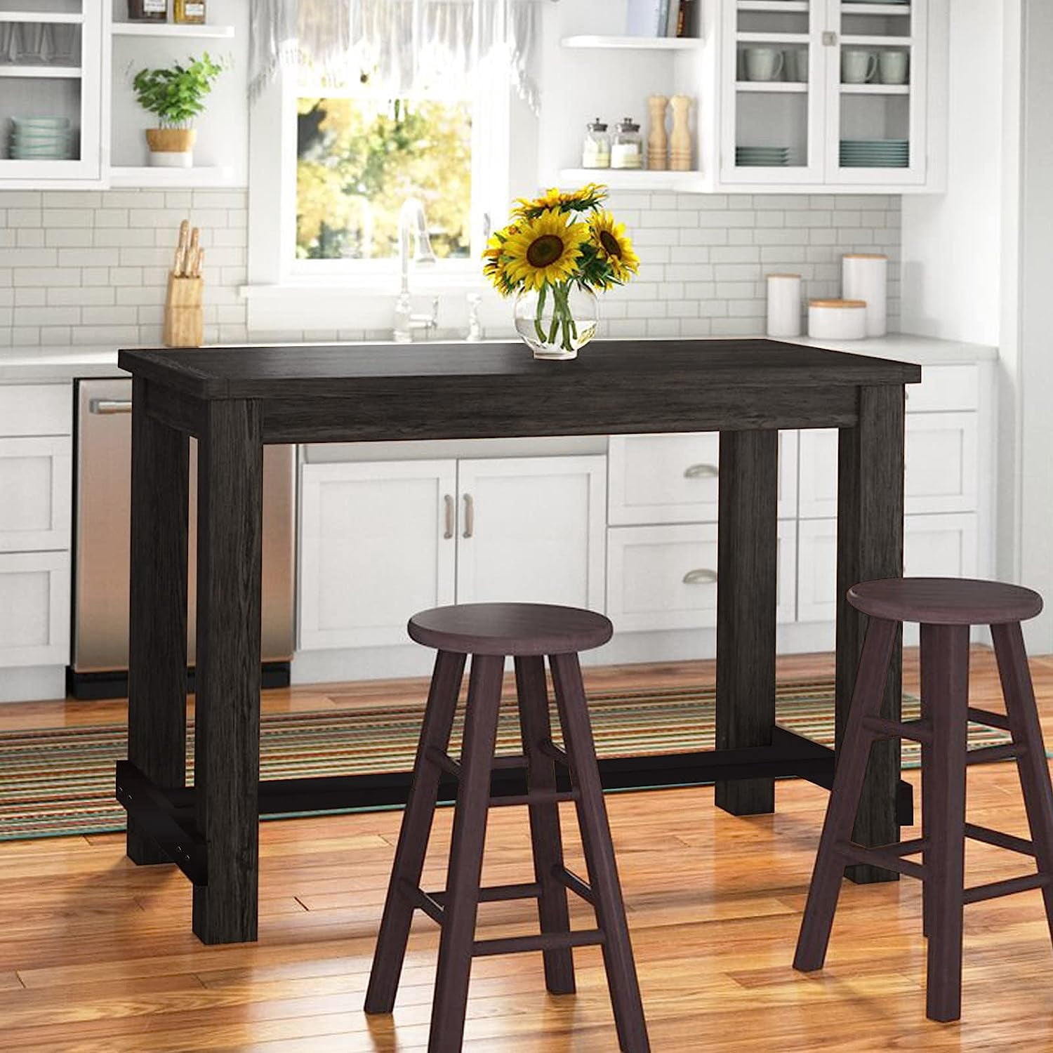 Nathaniel Home Dinning Table 27.00 inches Rectangle Dinning Table Black