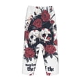 thumbnail image 3 of Lsque Gothic Skulls And Roses Print Women's Pajama Pants, Lounge Pant - Comfortable Home Wear,Elastic Waistband, Stylish Design-X-Large, 3 of 9