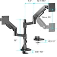 thumbnail image 4 of ARES WING Dual Monitor Arm Desk Mount for 17–49" Ultrawide Monitors, Heavy Duty Gas Spring Dual Monitor Mount Holds 44 lbs Each, Vertical Stacked, 75x75/100x100 VESA, Black, 4 of 10