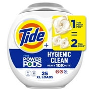 Tide Hygienic Clean Heavy Duty 10X Free Power Pods Laundry Detergent, 25 Count, Unscented, For Visible And Invisible Dirt