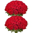 thumbnail image 1 of Rosas artificiales de espuma roja VEVOR, 60 unidades con tallos, 1 of 9