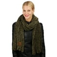 thumbnail image 3 of C.C Women's Ultra Soft Chenille Ribbed Thick Warm Knit Shawl Wrap Scarf-New Olive, 3 of 4