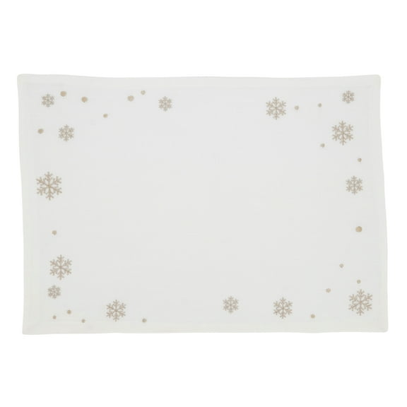 Saro Lifestyle Frosty Flakes Embroidered Snowflake Placemat (Set of 4)