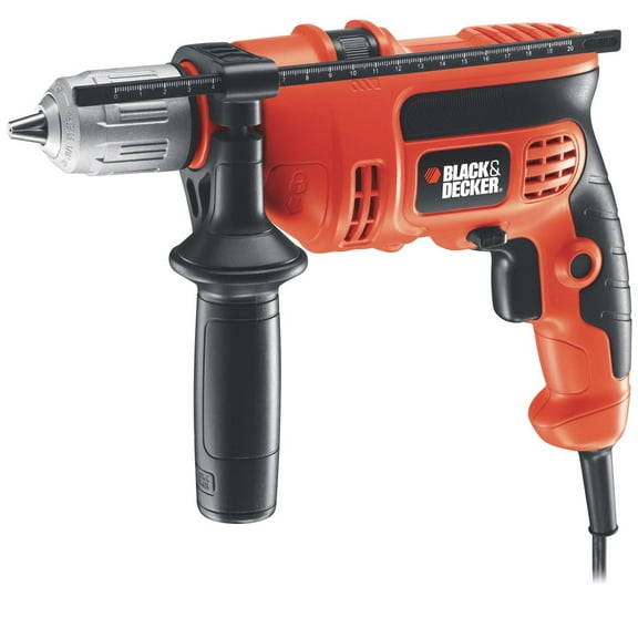 BLACK DECKER Hammer Drill DR670 - 6.0 Amp, 1/2-Inch, Keyless Chuck, Side Handle - Black