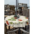 thumbnail image 2 of Outdoor Tablecloths with Umbrella Hole & Zipper, Ladybugs Eucalyptus Round Tablecloth 54 Inch, Spring Botanical Leaves Green Waterproof Table Cloth, Patio/Pool/Picnic Table Covers, 2 of 8