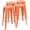 Orange, variant on Lacoo Indoor-Outdoor 30'' Modern Tolix Style Metal Backless Light Weight Bar Stools with Square Seat, Orange