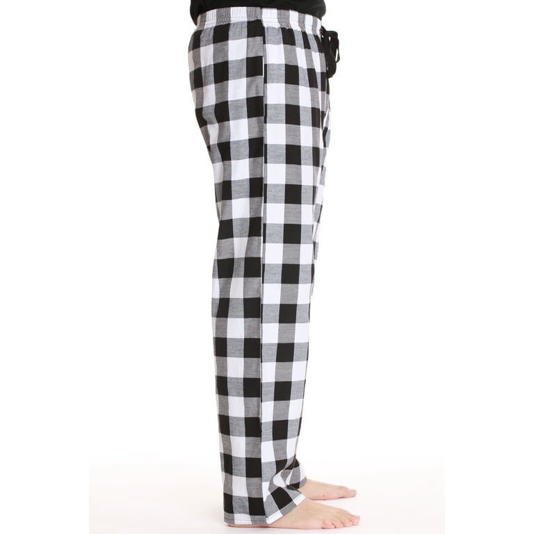 followme Men s PJ Pants Comfortable Adult Pajamas in Black White Buffalo Plaid Medium Walmart