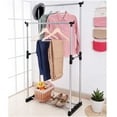 thumbnail image 3 of Ktaxon Double Heavy Duty Rail Portable Clothes Hanger Rolling Garment Rack Adjustable, 3 of 15