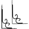 thumbnail image 1 of Woeilo 2Pcs Floating Shelf Brackets Wall Mounted Corner Brackets for Home DIY Projects Sturdy Support for Kitchen Garage Bathroom Black, 1 of 5