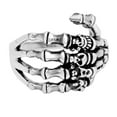 thumbnail image 3 of 19mm Oxidized 925 Sterling Silver Skeletal Hand Biker Ring, Size 10, 3 of 7