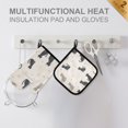 thumbnail image 4 of Yayeee Oven Mitts and Pot Holder Set of 4 Heat Resistant Kitchen Gloves Baking Hot Pad, Black Cute Cats, 4 of 5
