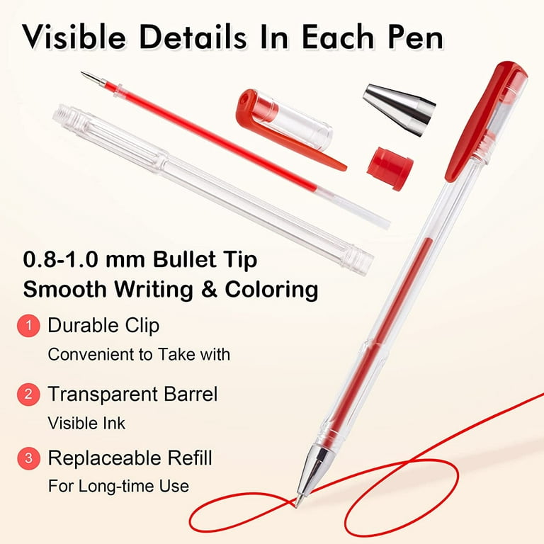 Soucolor 120 Coloring Gel Pens Set, 60 Colored Pens Plus 60 Ink