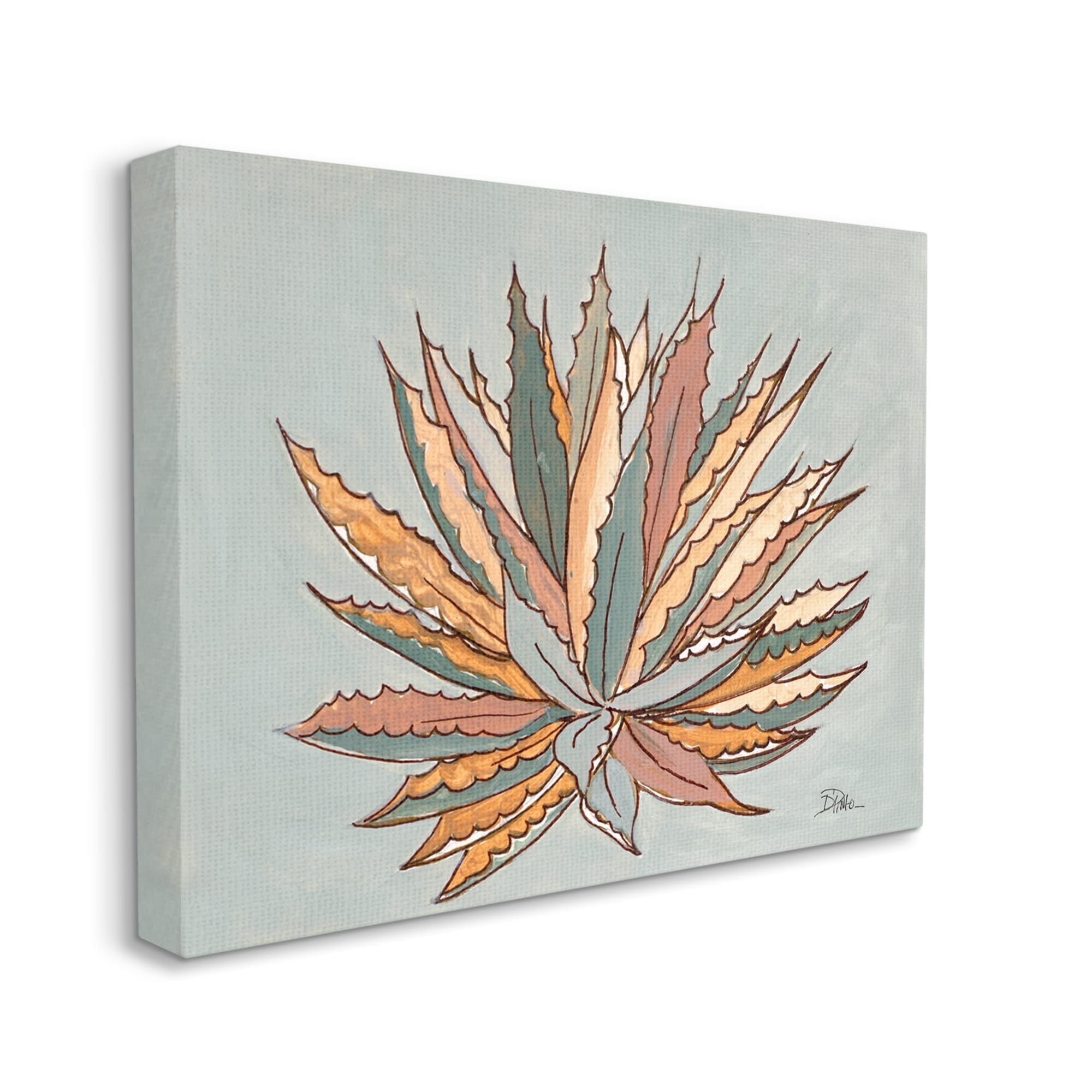 Stupell Industries Desert Boho Cactus Modern Agave Plant Painting, 40 x 30,Design by Patricia Pinto