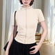 thumbnail image 4 of Xuyuer Yoga Waist Cinch Short Sleeve Top - Women's Casual Sports Half High Neck Summer Shirt for Workout Sessions, Athletic Streetwear Style & Breathable Gym-to-Street Wear, 4 of 4