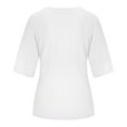 thumbnail image 2 of UPPADA Summer 3/4 Sleeve Tops for Women, Womens Summer Casual Crewneck Blouses 3/4 Sleeve T Shirts Solid Color Loose Tops, 2 of 7