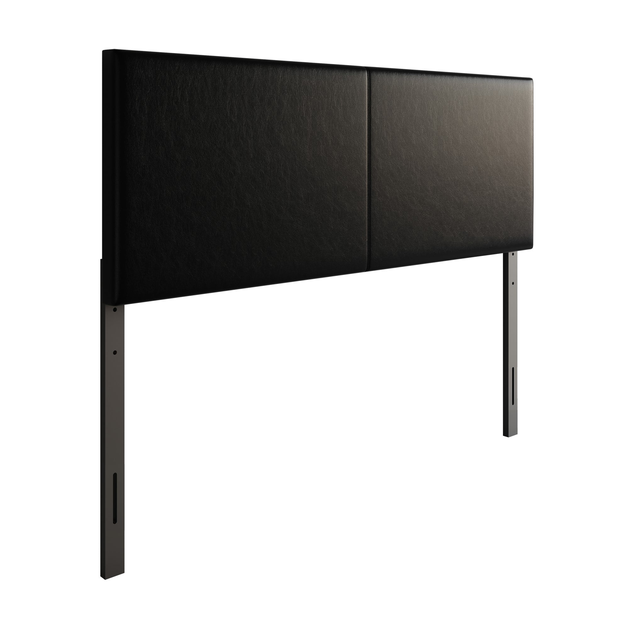 Home Design Hazard Full Upholstered Headboard with Foam Padding and Minimalist Design, Black, Easy Assembly