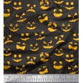 thumbnail image 1 of Soimoi Rayon Fabric Monster Face Halloween Print Fabric by Yard 42 Inch Wide, 1 of 1