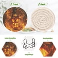 thumbnail image 5 of BZSMCE 6Pcs Drink Coasters With Holder 3.94Inch Anger Halloween Pumpkin Creative Coil Coaster Coasters Colors Absorbent Coasters for Drinks Coasters Set Thicken Heat for Home Table, 5 of 7