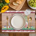 thumbnail image 4 of Gnomes Easter Placemats Set of 6, Eggs Tulips Spring Floral Retro Art Wooden Placemats for Dining Table, Place Mats for Kitchen Tabletop, Waterproof Wipeable Dining Table Mats Set, 4 of 9