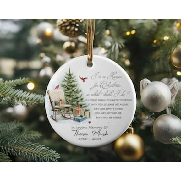 Personalized Memorial Christmas Ornament In Loving Memory 3-inch Custom Photo & Text Keepsake for Loved One