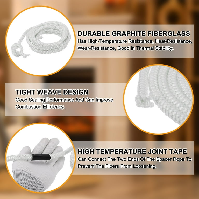 Black Fiberglass Flat Stove Rope Self Adhesive Glass Seal Heat Resistant Thermal Insulation Tape Fireplace Oven Door Boiler Chimney Sealing 18mm 20mm