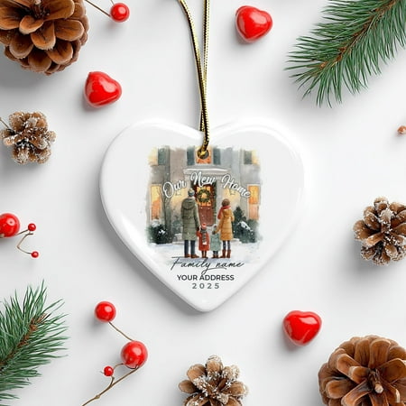 Personalized New Home Christmas Ornament 2025: Family of Four Keepsake Gift