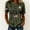 Army Green, variant on American 250th Anniversary Tops For Women Casual Printed T-Shirt Round Neck Short Sleeve Shirt Army Green XXL