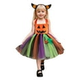thumbnail image 4 of XQYLOS Girls Tulle Dress Pumpkin Flannel Sleeveless Halloween Outfit Tutu Cute Orange Kids Clothes Skirt Set, 4 of 9