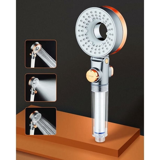 Cabezal de ducha que ahorra agua, cabezal de ducha iónico con perlas de filtro, cabezales de ducha Eco Water Spa para la salud del cabello y la piel, cabezales de ducha con filtro mejorados, modo