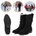 thumbnail image 1 of Botas Occidental Zippe Cortas Cómodas Gamuza Botines Mujer Antideslizantes Ligeros para Otoño Invierno Rojo, 1 of 9