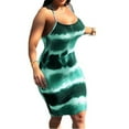 thumbnail image 3 of absuyy Women Dresses Plus Sling Fashion Dresses Plus Size Printed Sleeveless Sexy Fashion Dresses Green Trendy Skirt Size 3XL, 3 of 6