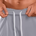 thumbnail image 7 of Amzcrzy Athletic Shorts for Men with Pockets Trendy Side Slit Reflective Strip Mens Shorts Elastic Drawstring Inside Waist Gym Shorts Casual Solid Color Quick Dry Sports Running Shorts Gray XL, 7 of 7