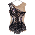 thumbnail image 3 of LIUHUO Customizable Black Lace Rhinestone Gymnastics Leotard Girls Women High Elastic Fabric Competition, 3 of 9