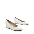 thumbnail image 2 of BURUDANI Women's Low Wedges Heels Closed Round Toe Pumps Comfortable Slip On Dress Work Wedding Shoes, 2 of 5