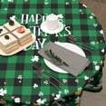 thumbnail image 5 of St.Patrick''s Day Tablecloth Gold Green Clover Round Tablecloth 60 Inch Lucky Shamrock Table Cloth for Farmhouse Kitchen Decor Polyester Fabric Green Buffalo Plaid Table Cover for Party Outdoor, 5 of 6