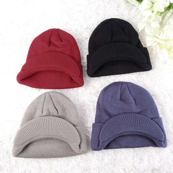 Soimiss Warm Hat Knitted Hat for Women Black 1Set for Tobogganing