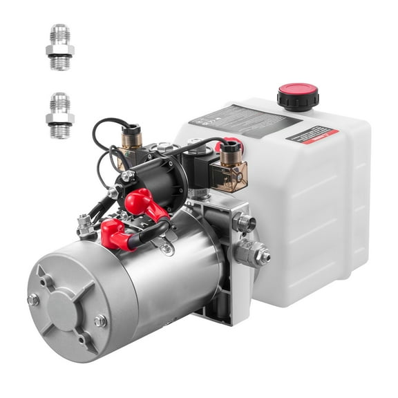 KFFKFF 3 Quart Hydraulic Power Unit, Double Acting Pump for Dump Trailers, 3200 PSI Max Pressure & 0.91 GPM Flow Rate, DC 12V Hydraulic Pump with Durable Metal Reservoir for Trailer & Vehicle Lifting