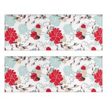 Kitchen Rugs Sets Of 2,Pioneer Flower Floral Print Pattern Anti Fatigue Kitchen Mat Rugs Non Slip Washable,Decorative Kitchen Floor Mats for Kitchen,Sink,Laundry,17"X47"